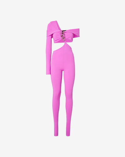 Logo Chain Jumpsuit : Women Dress Fuchsia | GCDS Spring/Summer 2023