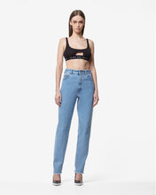 Carica l&#39;immagine nel visualizzatore di Gallery, Choker Denim Trousers : Women Trousers New Light Blue | GCDS Spring/Summer 2023
