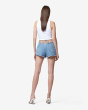 Carica l&#39;immagine nel visualizzatore di Gallery, Gcds Bling Denim Shorts : Women Trousers New Light Blue | GCDS Spring/Summer 2023
