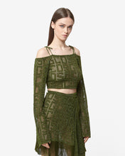 Load image into Gallery viewer, Gcds Monogram Macramé Sweater : Women Knitwear Military Green | GCDS Spring/Summer 2023

