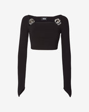 Load image into Gallery viewer, Logo Chain Long Sleeves Top : Women Tops Black | GCDS Spring/Summer 2023
