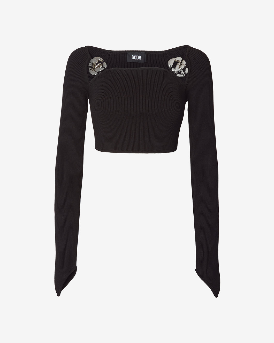 Logo Chain Long Sleeves Top : Women Tops Black | GCDS Spring/Summer 2023