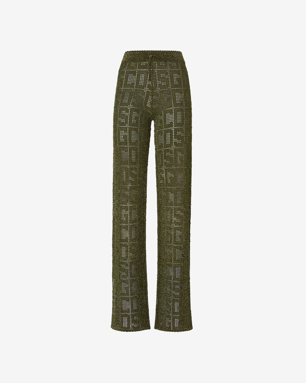 Gcds Monogram Macramé Trousers : Women Trousers Military Green | GCDS Spring/Summer 2023