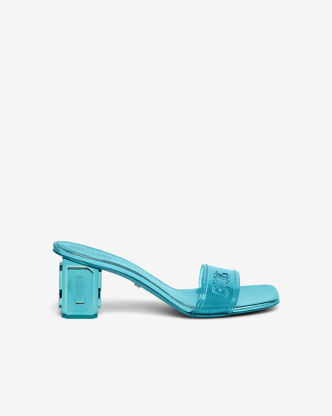 Transpallic Logo Low Sandals : Women Shoes Light Blue | GCDS Spring/Summer 2023